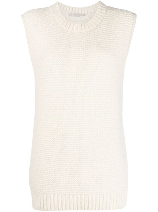 Neutral Sleeveless Knitted Vest