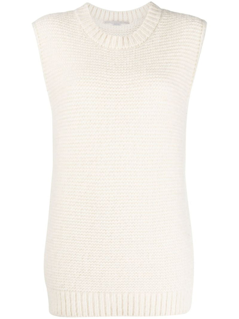Neutral Sleeveless Knitted Vest