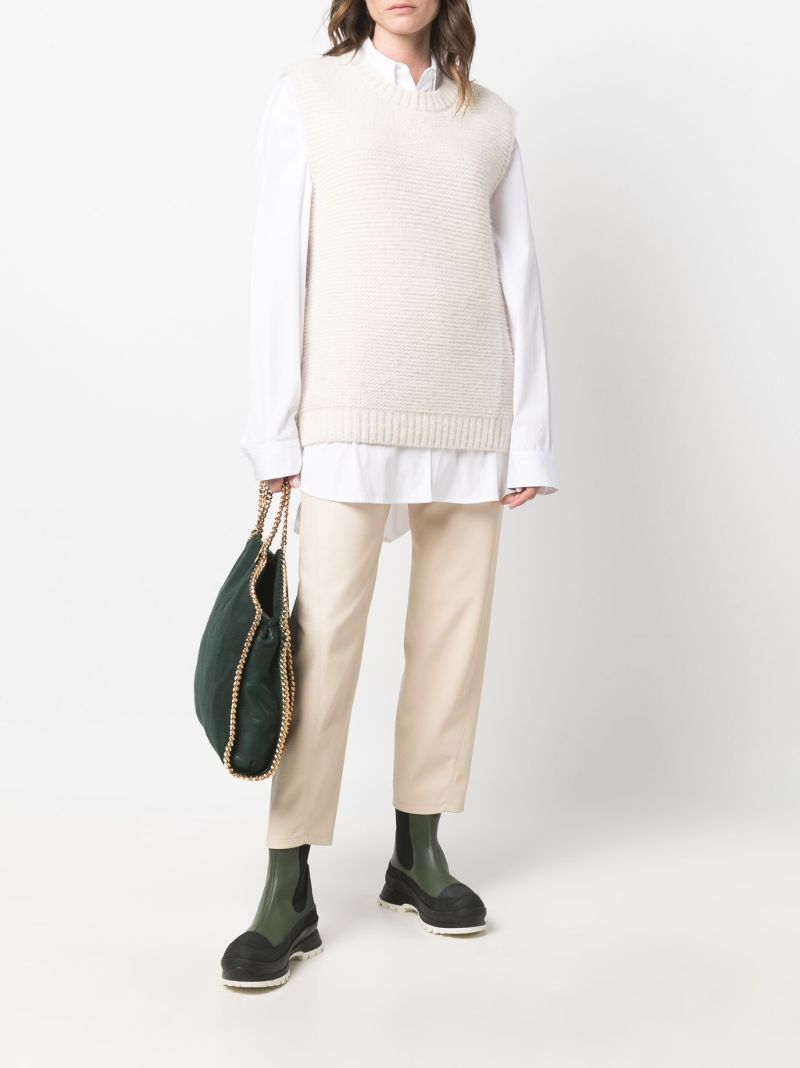 Neutral Sleeveless Knitted Vest