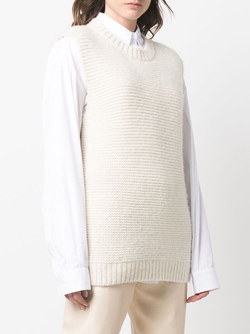 Neutral Sleeveless Knitted Vest
