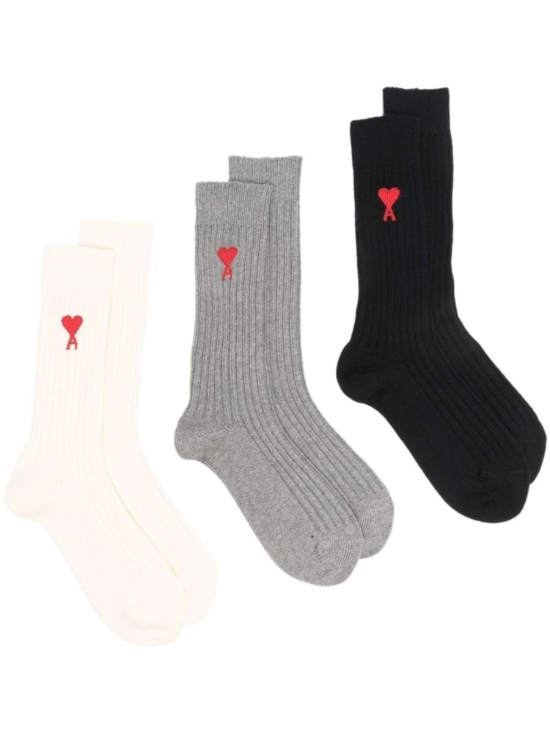 Neutral, Grey and Black Ami De CÃ_x0085_â_x0080__x009c_ur Cotton Socks Set
