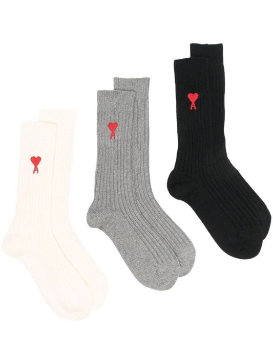 Neutral, Grey and Black Ami De CÃ_x0085_â_x0080__x009c_ur Cotton Socks Set