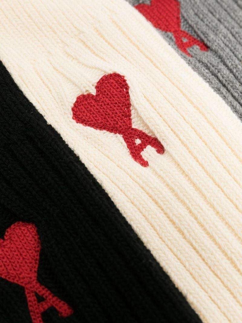 Neutral, Grey and Black Ami De CÃ_x0085_â_x0080__x009c_ur Cotton Socks Set