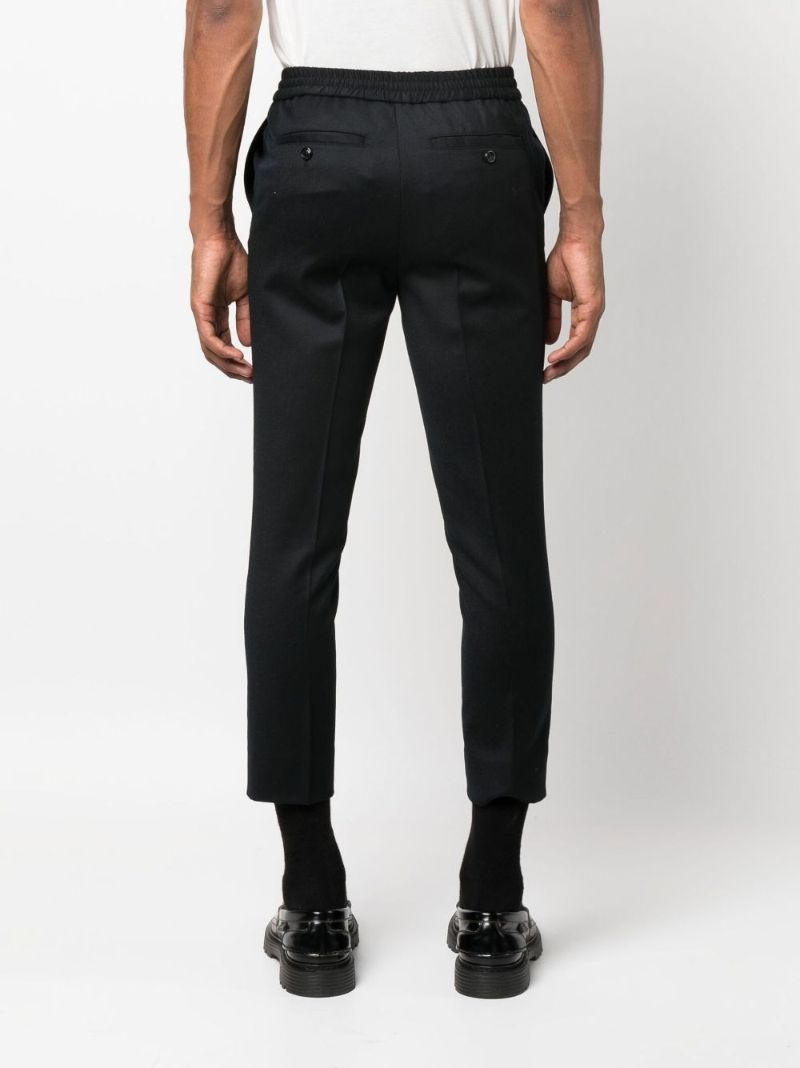 Black Tapered Wool Trousers