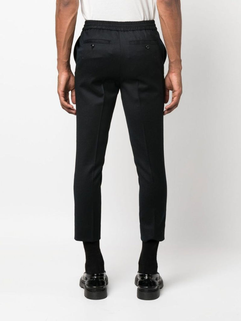 Black Tapered Wool Trousers