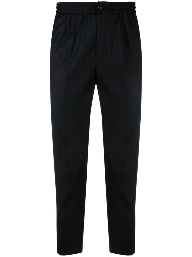 Black Tapered Wool Trousers