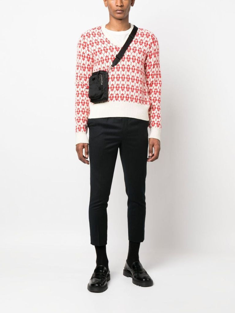 Black Tapered Wool Trousers