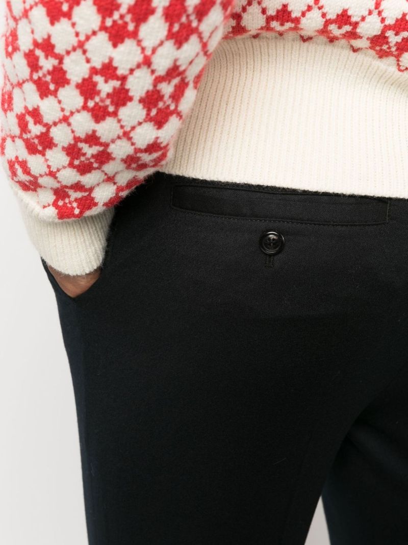 Black Tapered Wool Trousers