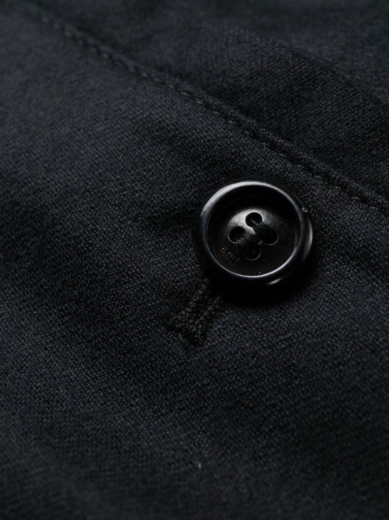 Black Tapered Wool Trousers