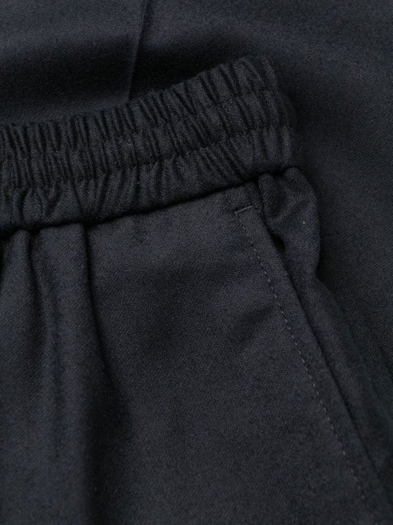 Black Tapered Wool Trousers