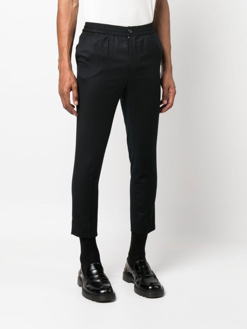 Black Tapered Wool Trousers