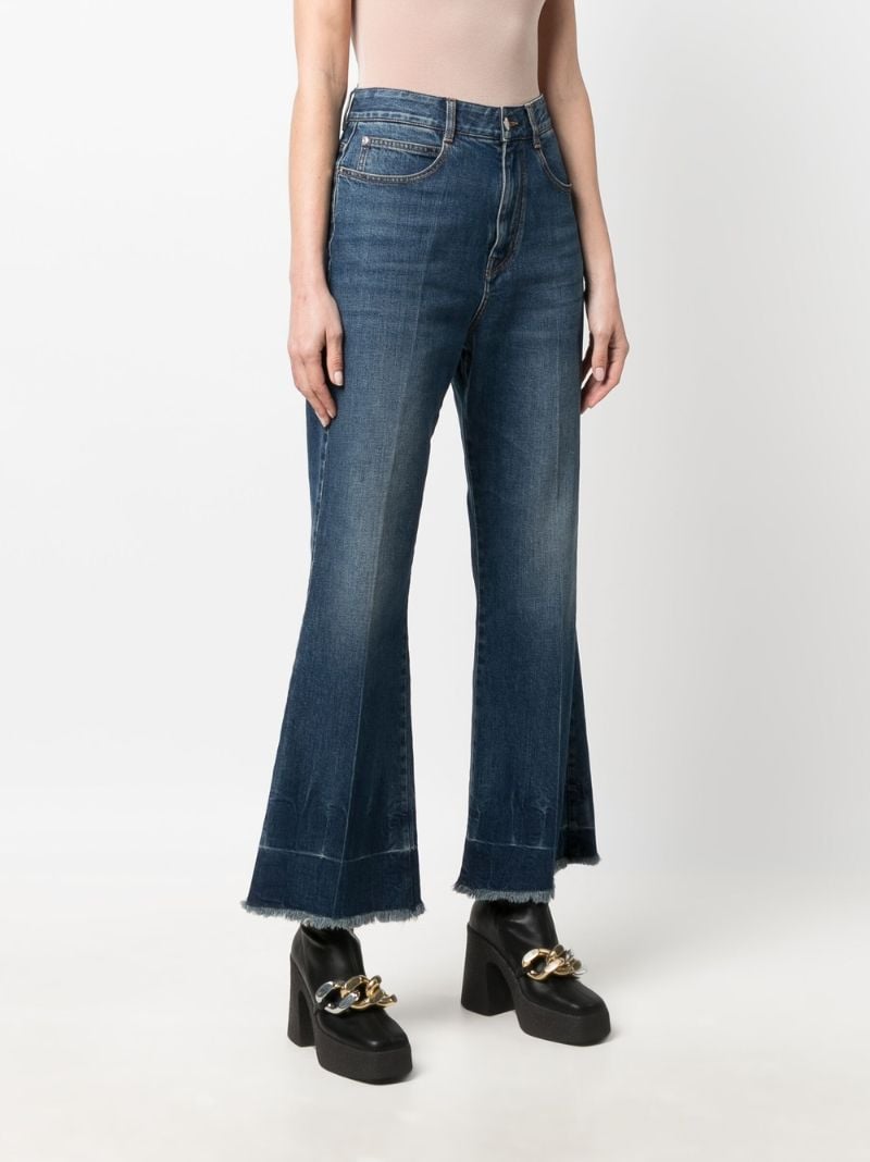 Blue Flared Cropped Jeans