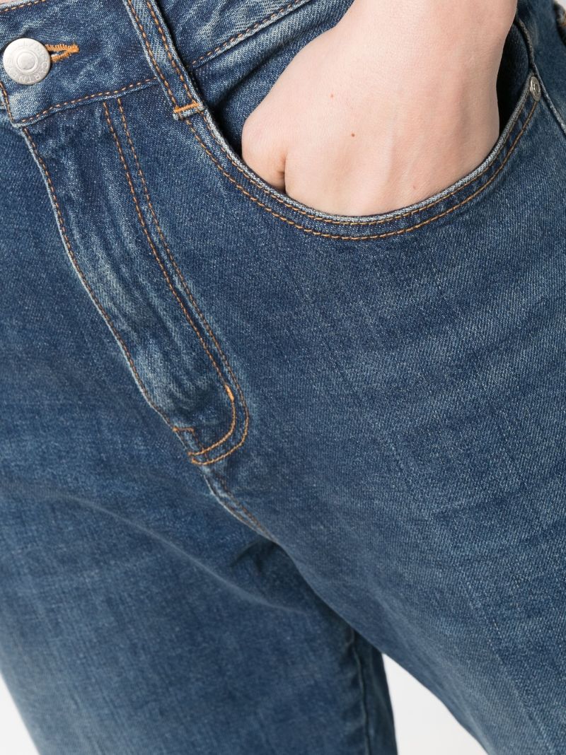 Blue Flared Cropped Jeans