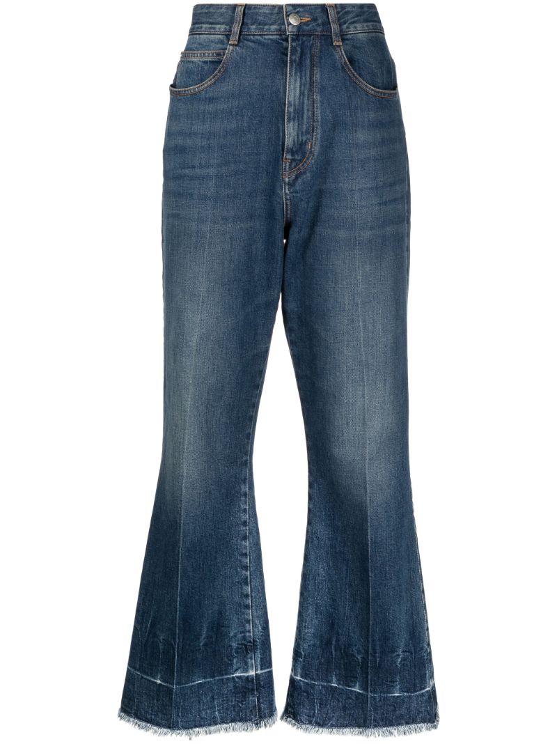 Blue Flared Cropped Jeans
