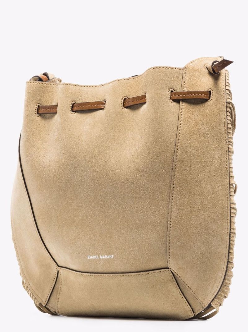 Neutral Oskaf Tasselled Suede Bucket Bag