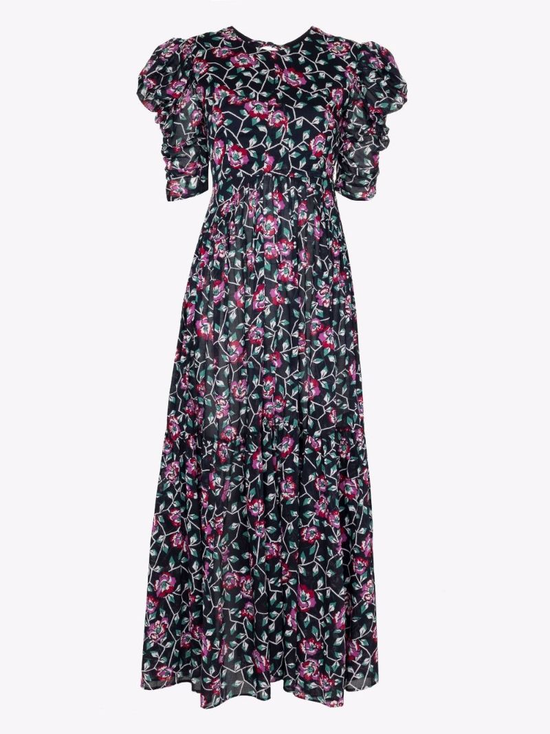 Sichelle Floral Print Cotton Maxi Dress