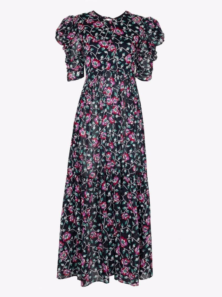 Sichelle Floral Print Cotton Maxi Dress