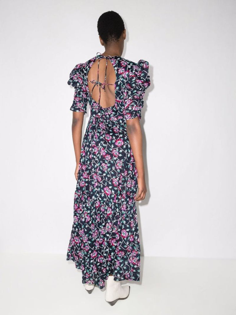 Sichelle Floral Print Cotton Maxi Dress