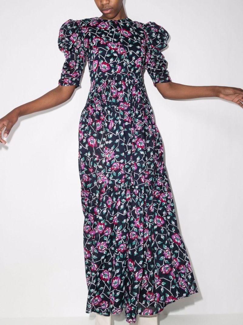 Sichelle Floral Print Cotton Maxi Dress