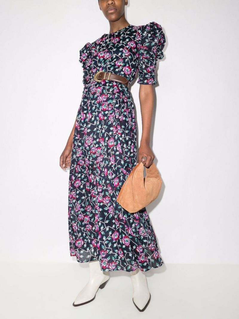 Sichelle Floral Print Cotton Maxi Dress