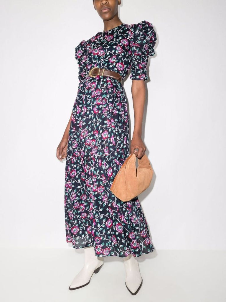 Sichelle Floral Print Cotton Maxi Dress
