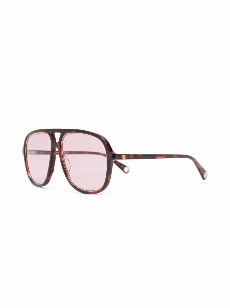 Brown Gg1077s Aviator-style Chain Sunglasses