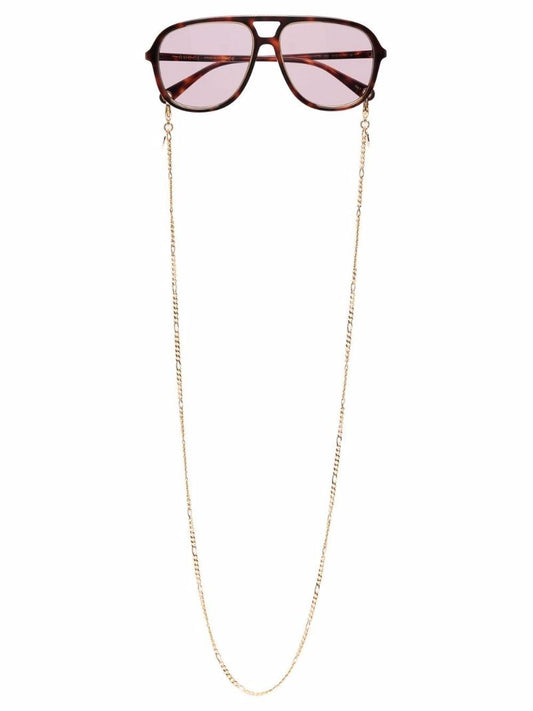 Brown Gg1077s Aviator-style Chain Sunglasses