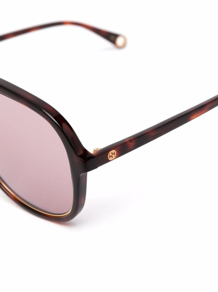 Brown Gg1077s Aviator-style Chain Sunglasses