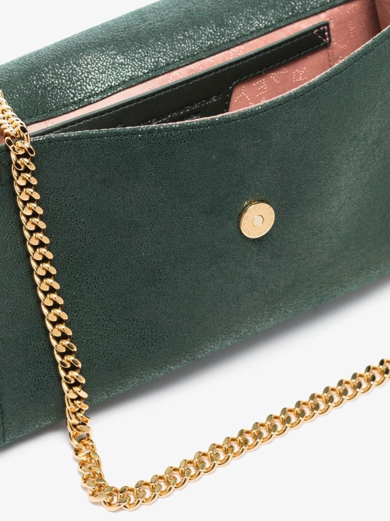 Green Falabella Mini Faux Leather Cross Body Bag