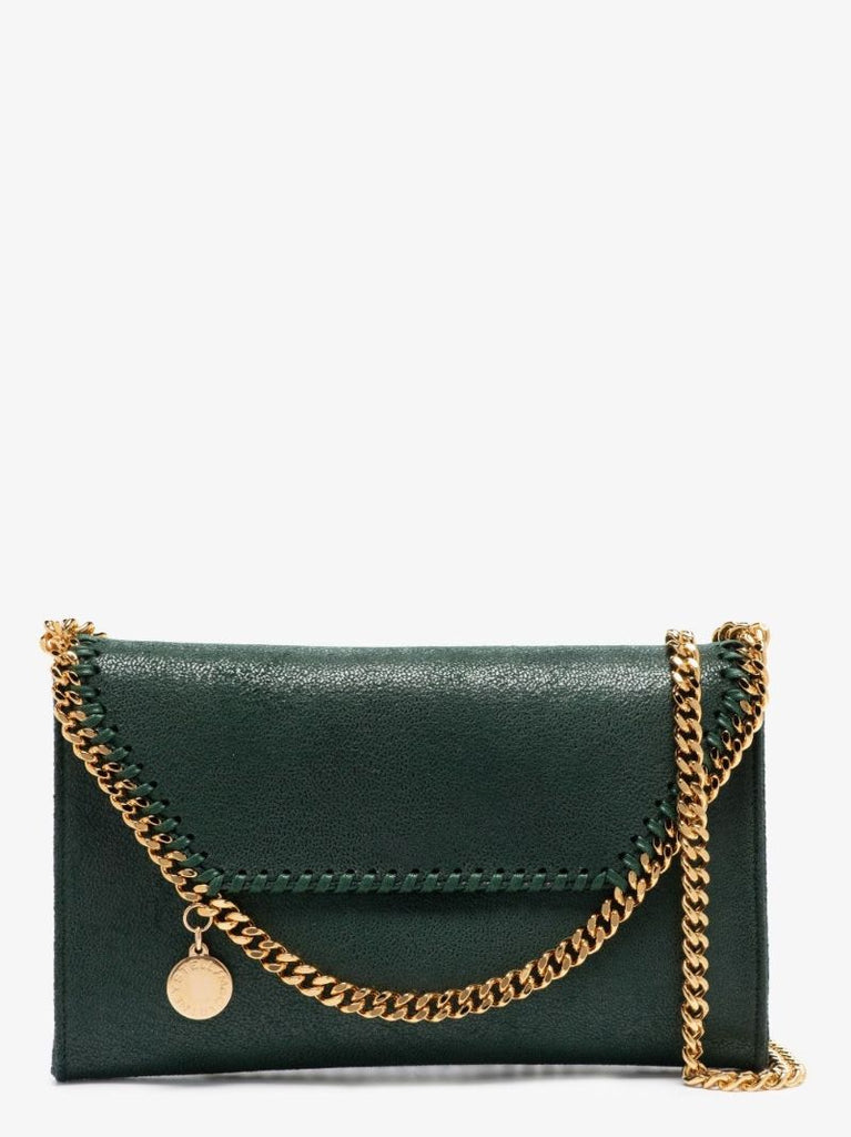 Green Falabella Mini Faux Leather Cross Body Bag