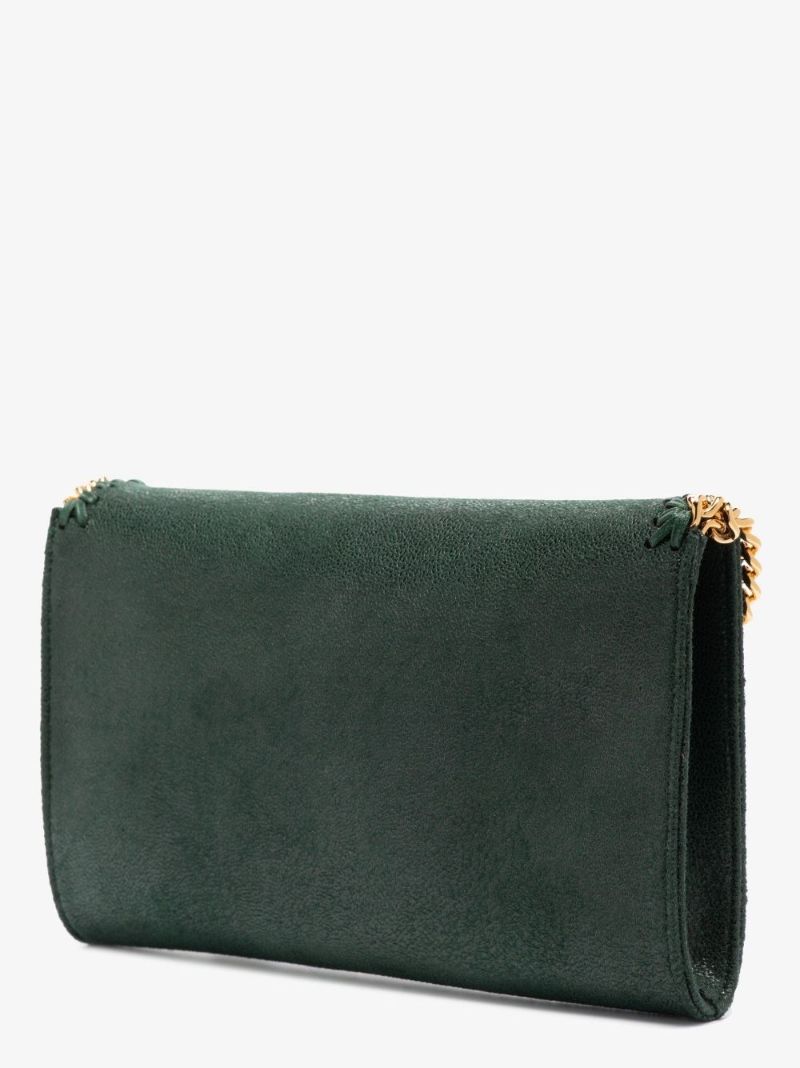 Green Falabella Mini Faux Leather Cross Body Bag