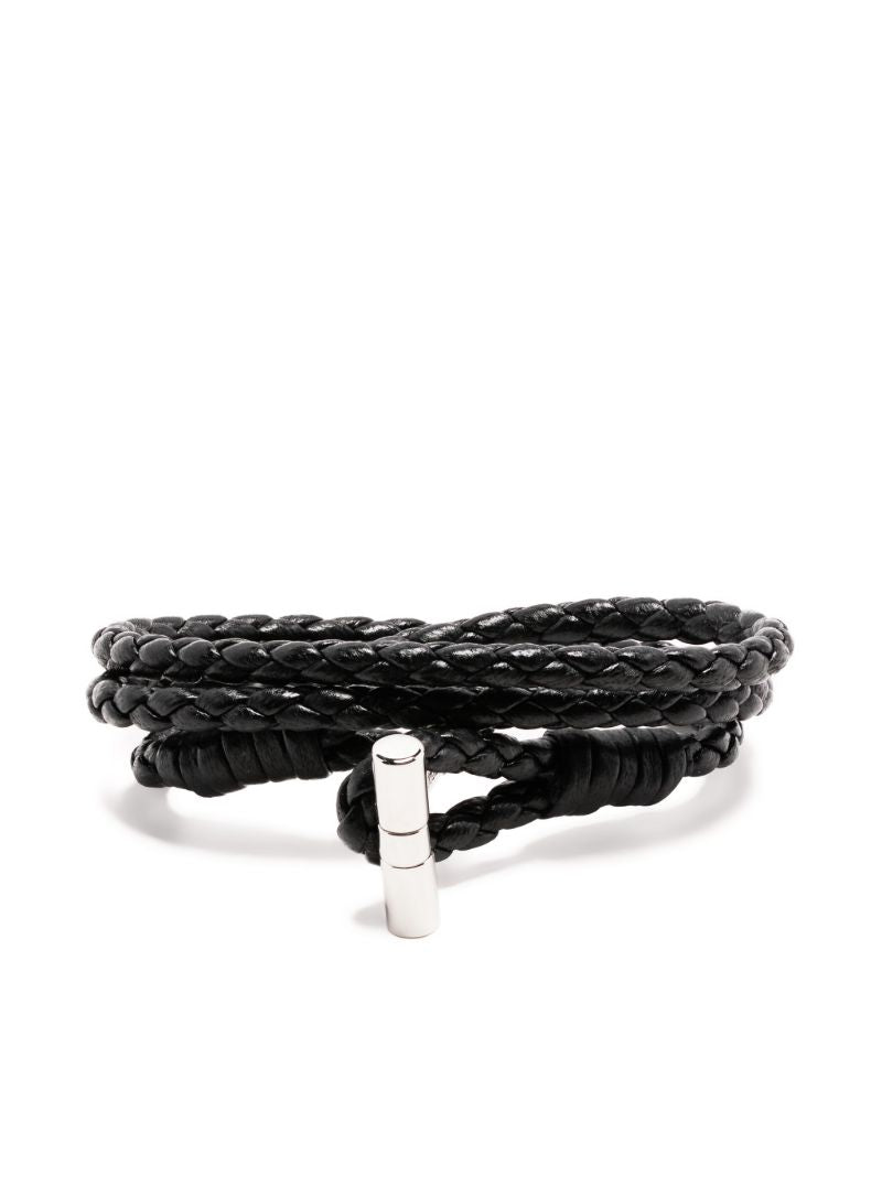 Black Woven Leather Bracelet