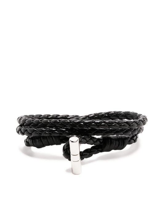 Black Woven Leather Bracelet