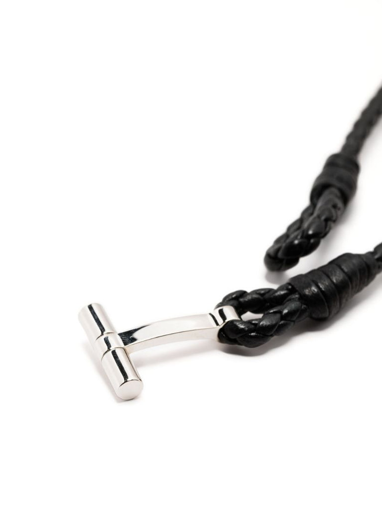 Black Woven Leather Bracelet
