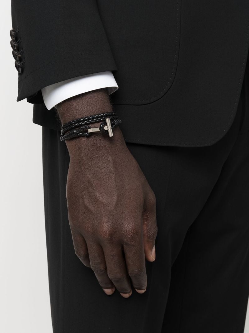 Black Woven Leather Bracelet