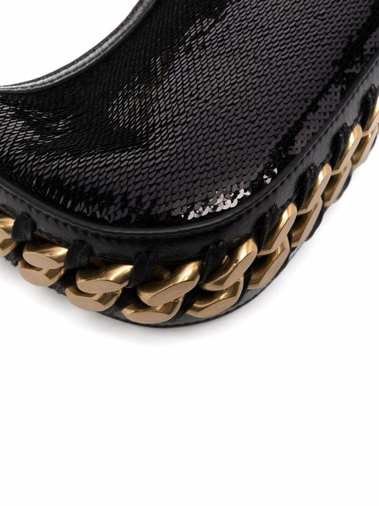 Black Frayme Sequin Shoulder Bag