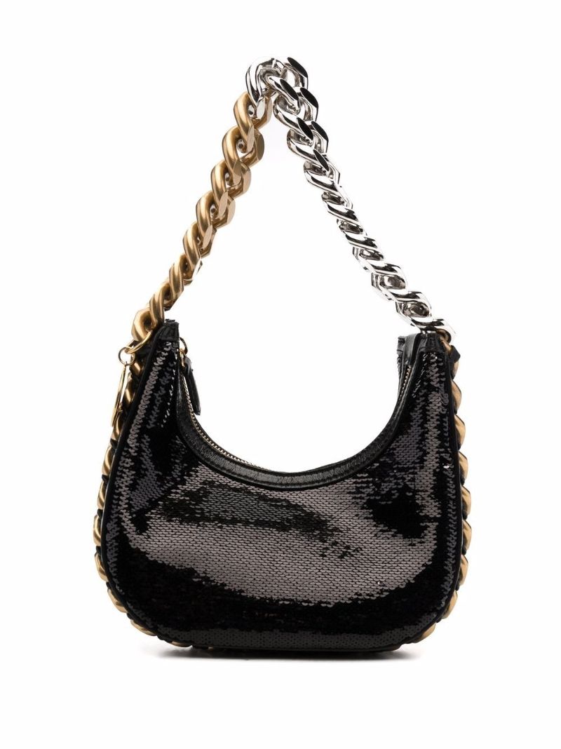 Black Frayme Sequin Shoulder Bag
