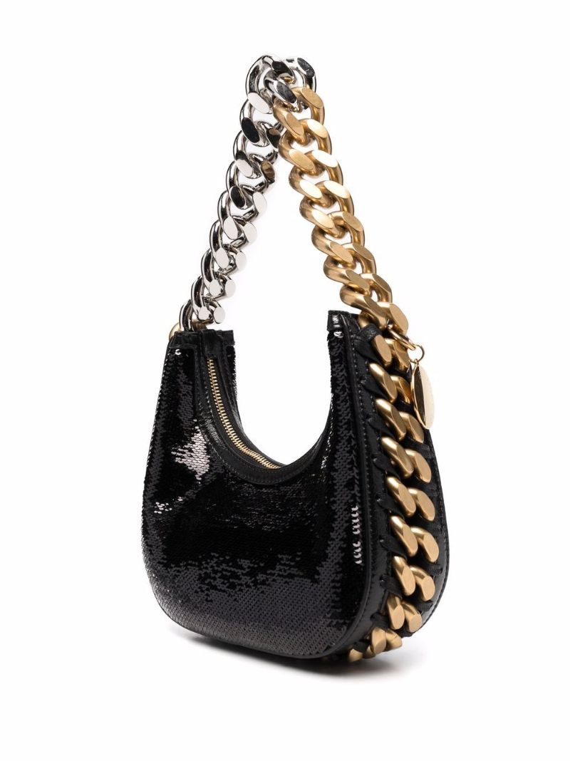 Black Frayme Sequin Shoulder Bag