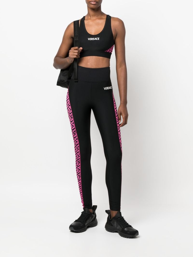 Black Greca Signature Gym Leggings