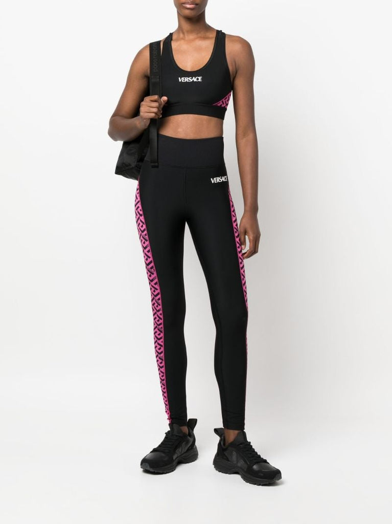 Black Greca Signature Gym Leggings