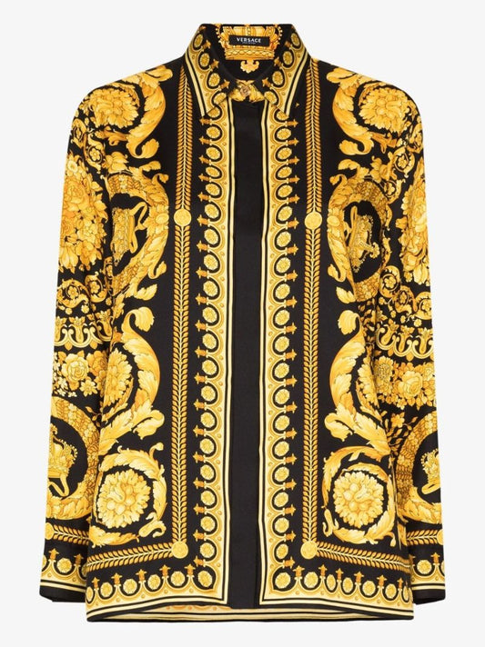 Black Barocco Silk Shirt