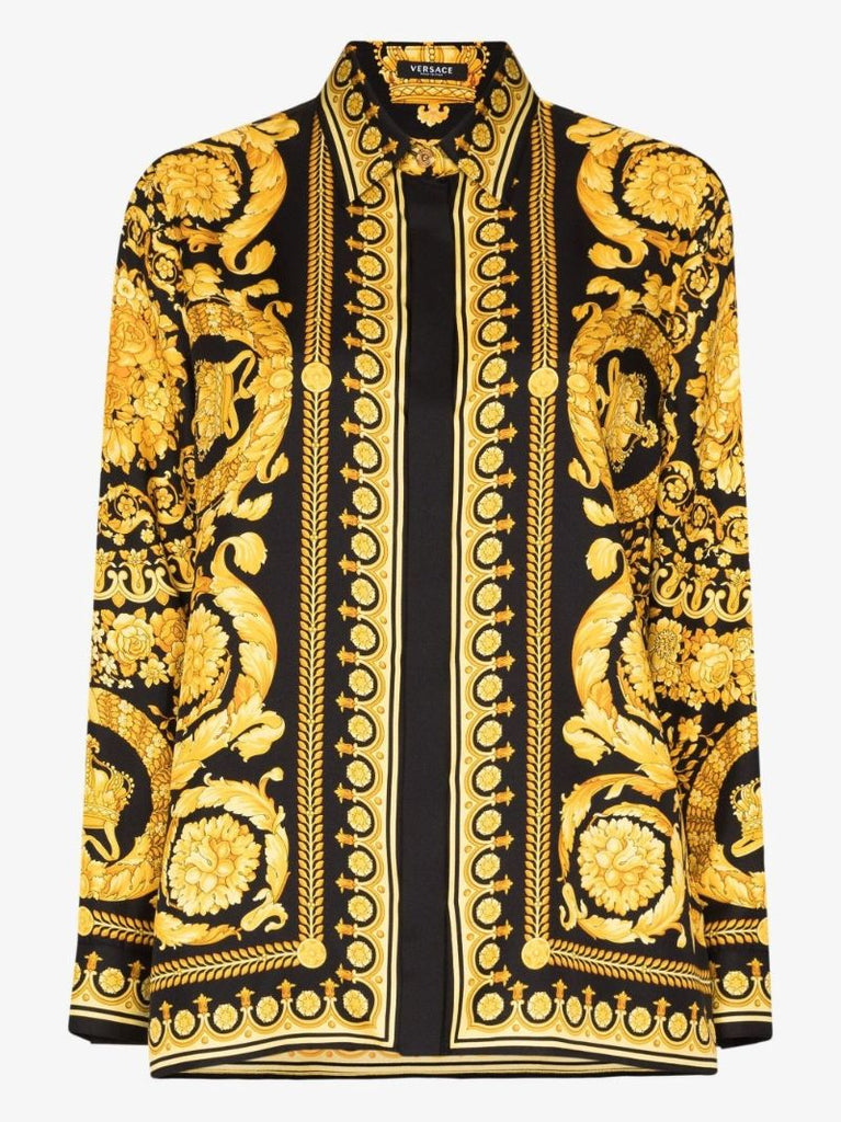 Black Barocco Silk Shirt