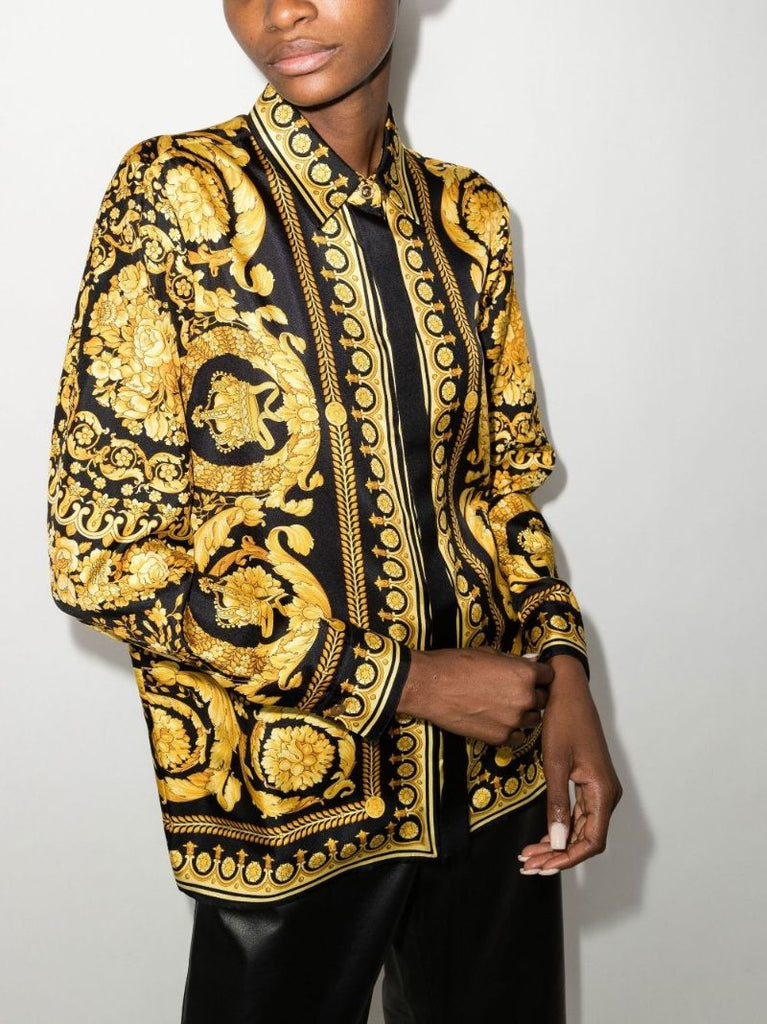 Black Barocco Silk Shirt