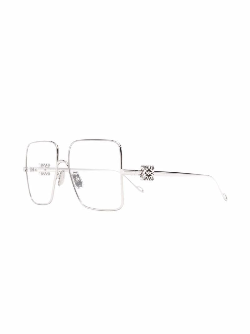 Silver-tone Oversized Square Optical Glasses