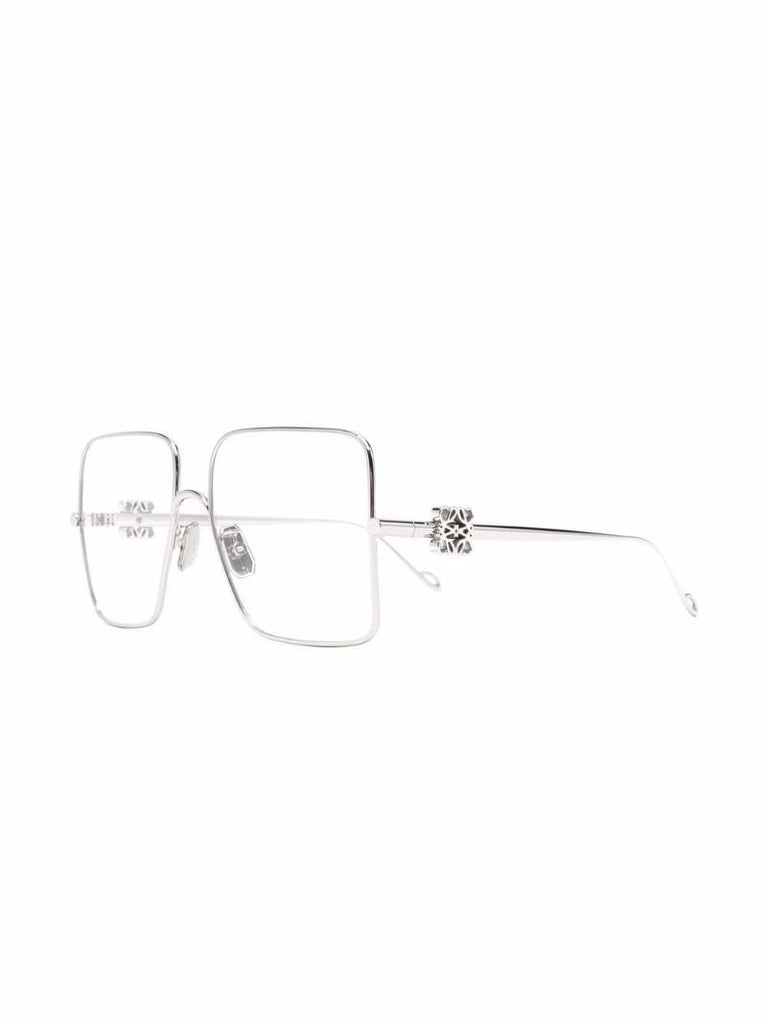 Silver-tone Oversized Square Optical Glasses