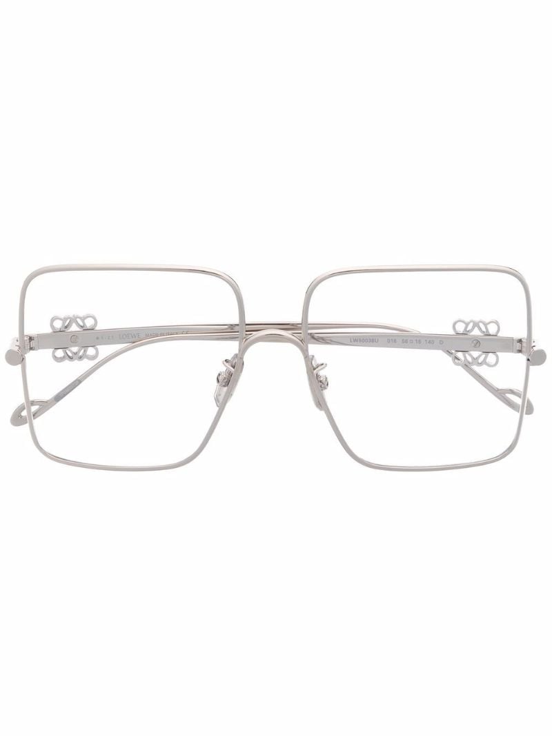 Silver-tone Oversized Square Optical Glasses
