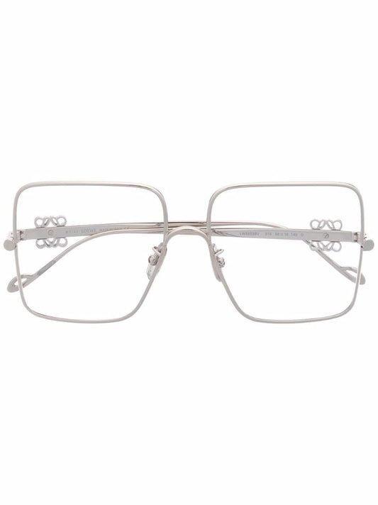 Silver-tone Oversized Square Optical Glasses
