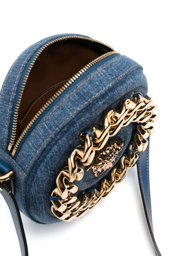 Blue La Medusa Denim Cross Body Bag
