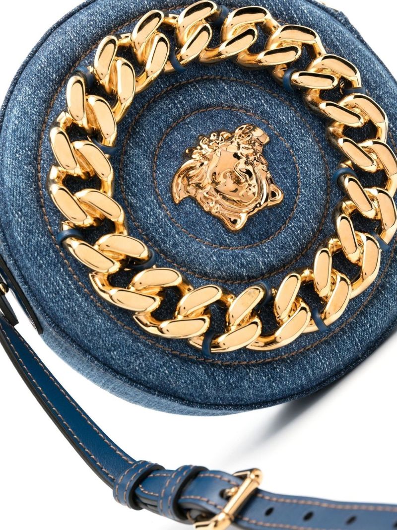 Blue La Medusa Denim Cross Body Bag