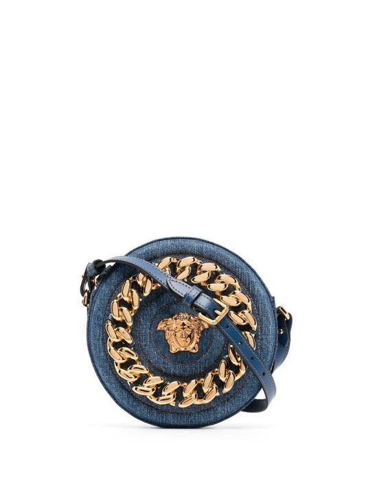 Blue La Medusa Denim Cross Body Bag